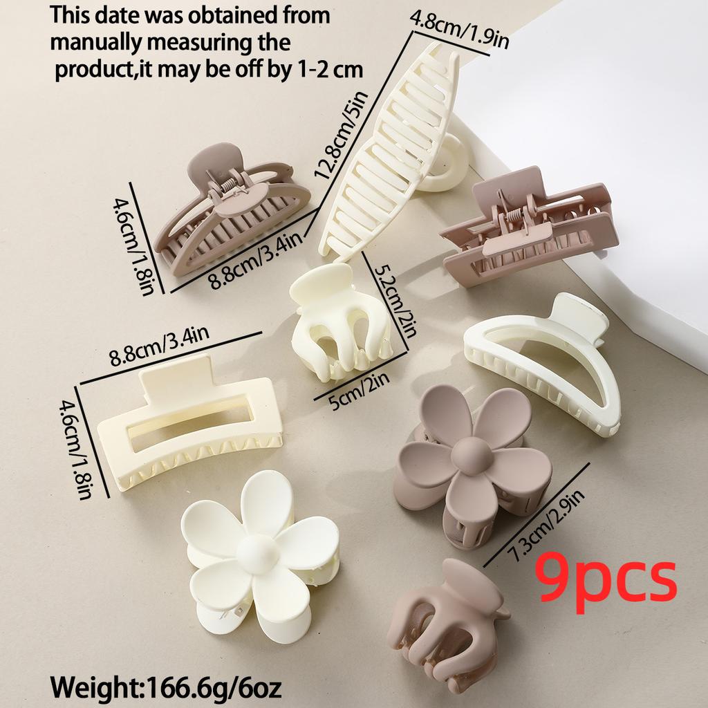 10PCS Black Coffee Large Hair Claws Elegant Acrylic Hair Clip Hairpins Barrette Crab Claw Clips Headwear For Women Girls Hair Accessories