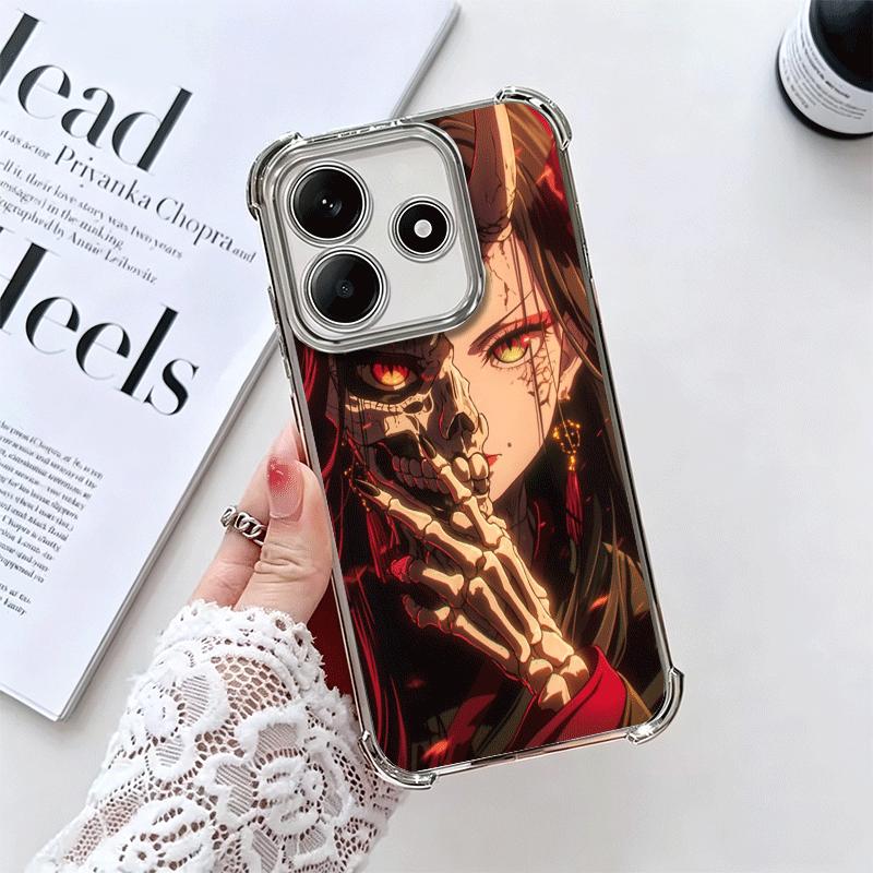 

Japanese Oni Mask Girl Soft Phone Case For Xiaomi Redmi Note 14 15 Pro Plus 13 12 11S 11T 5G 10 9S 9 Plating Anti-Fall Fundas Redmi Note 13 4G