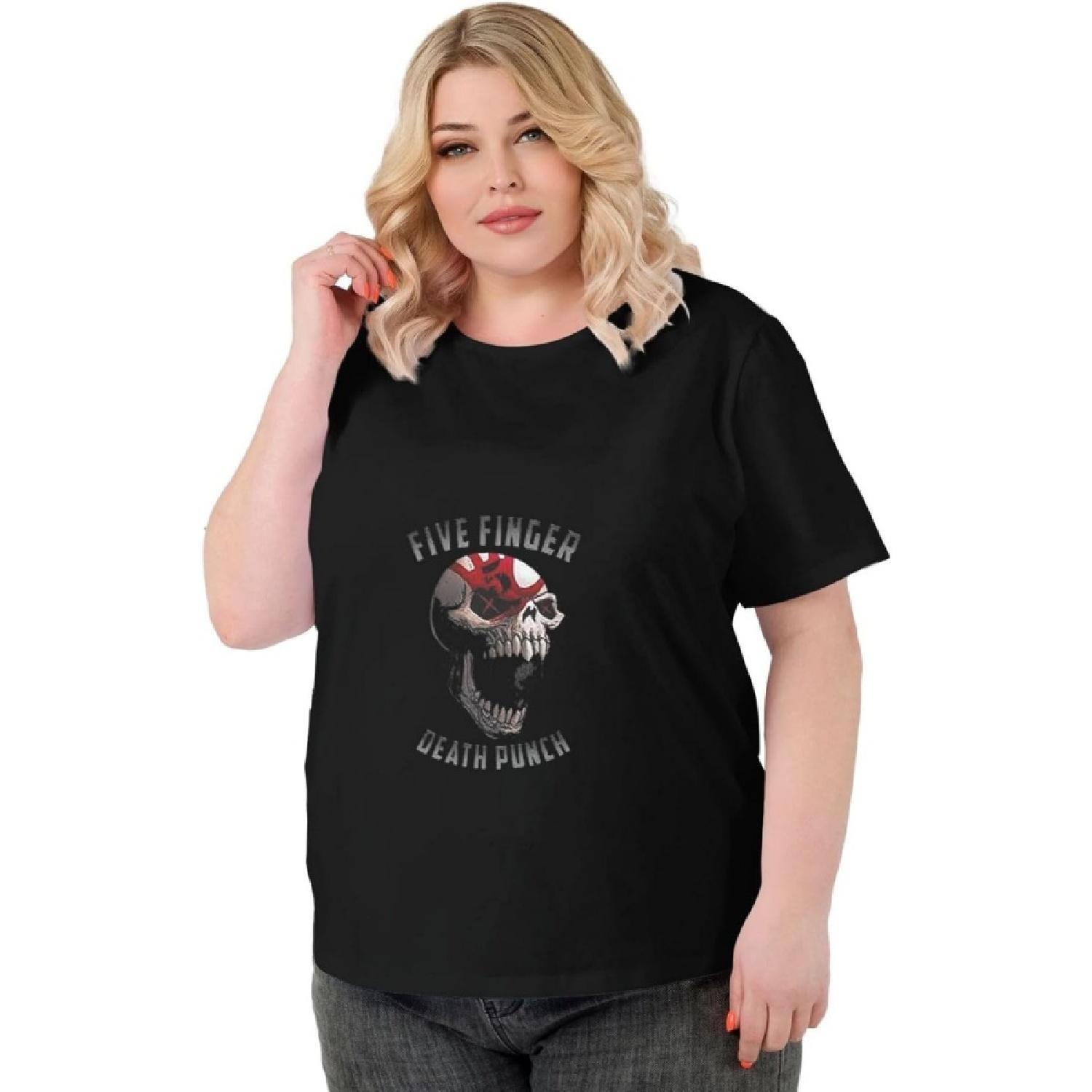 RePaLy Women s Oversized Tshirt Five Finger Death Punch T-Shirt Graphic Plus Size Tops S
