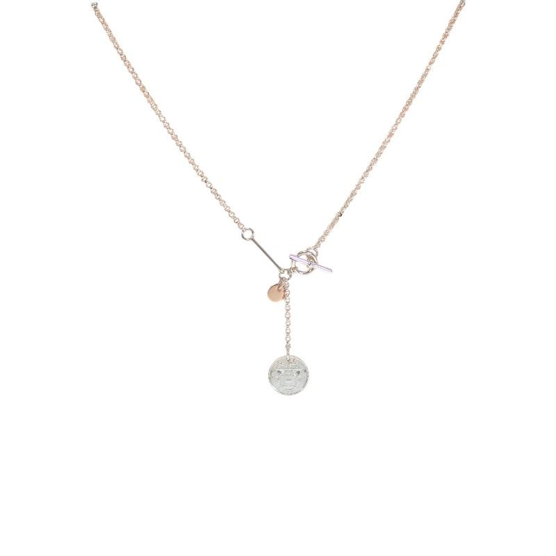 HERMES   Necklace K18 Pink Gold/Silver925 Women