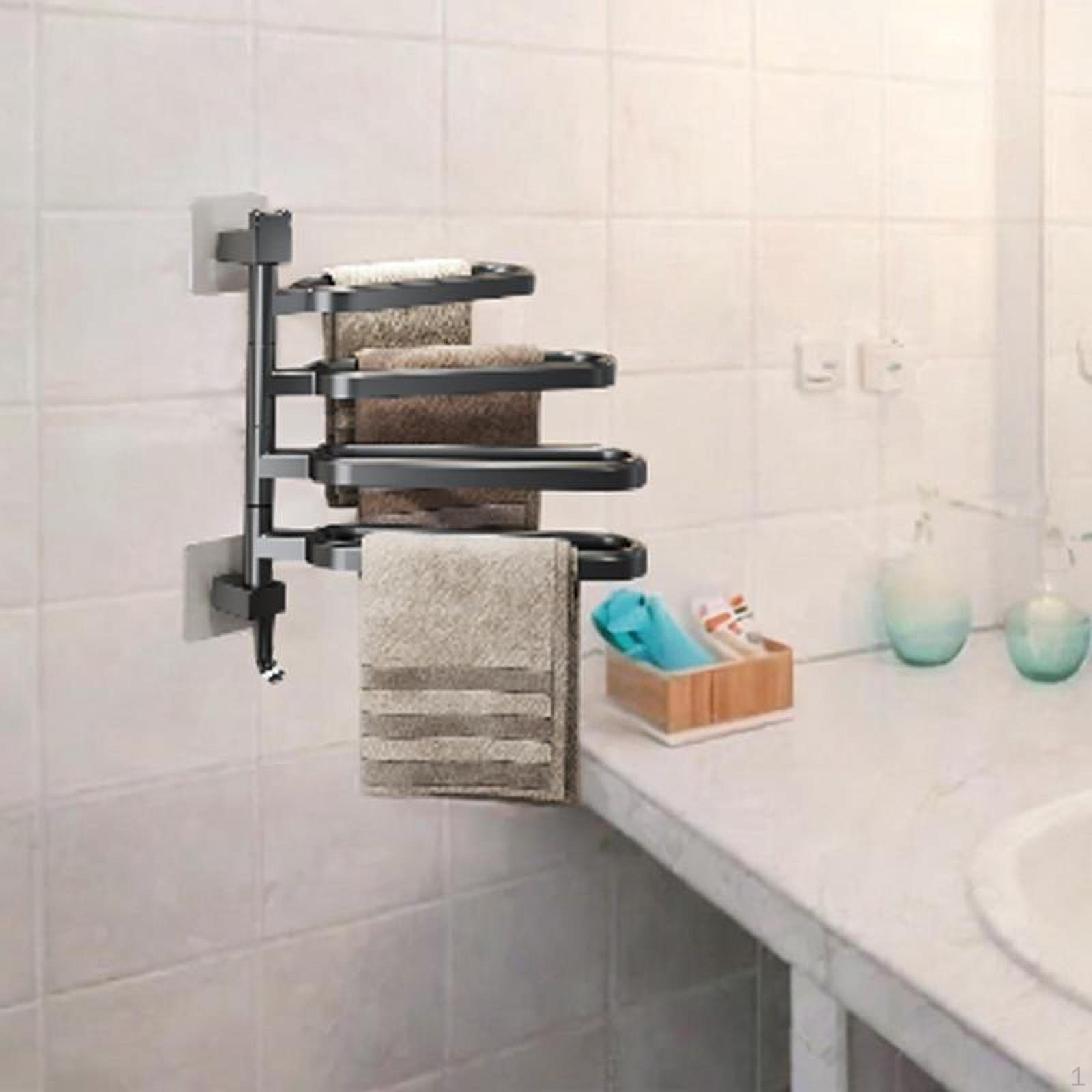 

Вращающаяся вешалка для полотенец, держатель для крышки кастрюли, стильная элегантная вешалка для ванной комнаты, домашнего использования Black 36cmx38cm