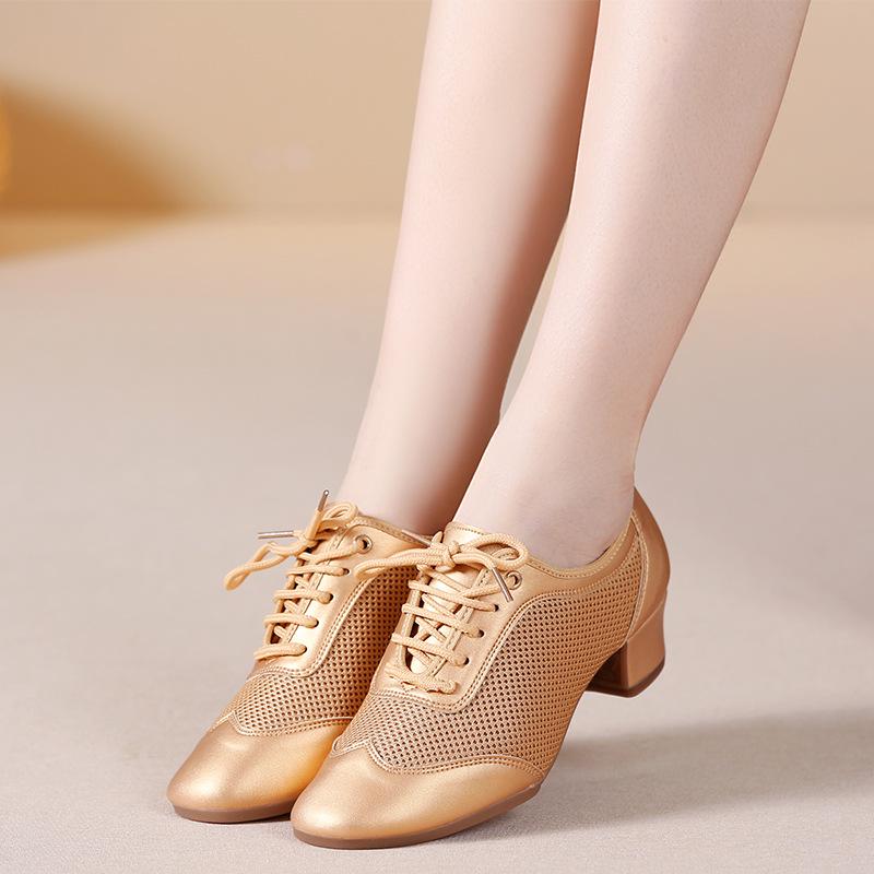 Women's Mid-Heel Latin Dance Shoes with Soft Soles for Adults