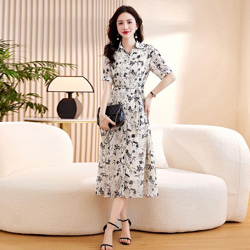 

Women s International 2023 Summer Silk Dress Black XL