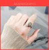 Adjustable Flower Design Anxiety Relief Ring With Cubic Zirconia For Women