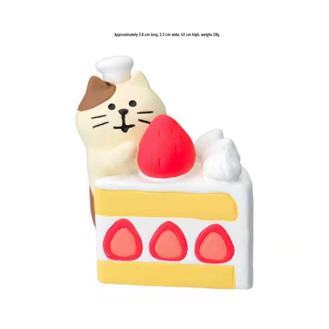 Japanese Style Cat & Strawberry Chocolate Resin Ornaments - DIY Blind Box Gift Accessories