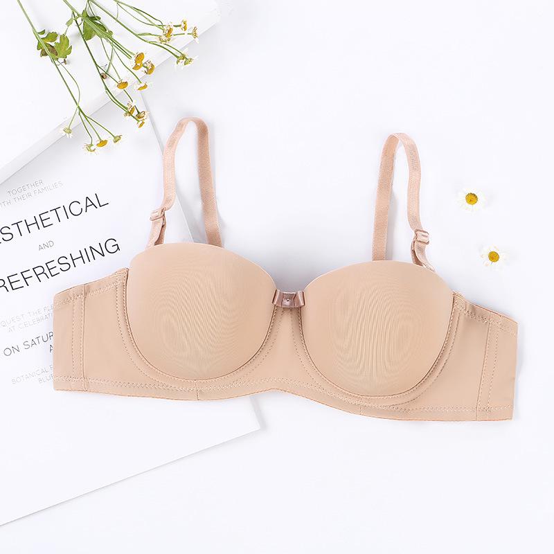 

Жіночий безшовний бездротовий бюстгальтер пуш-ап для підлітків 32 абрикосовий