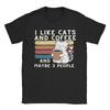 I Like Cats And Coffee And Maybe 3 People Tshirt Summer T Shirts Pure Cotton Tshirt For Unisex Short Sleeves Casual Clothes