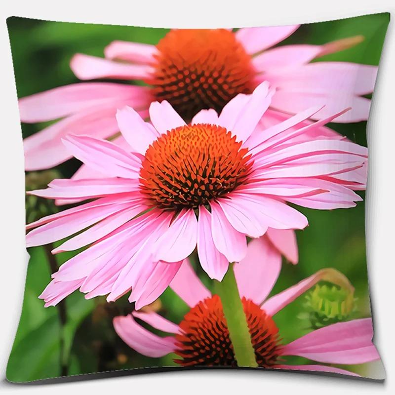 Beautiful Flower Pattern Pillowcase Square Car Sofa Cushion Pillowcase