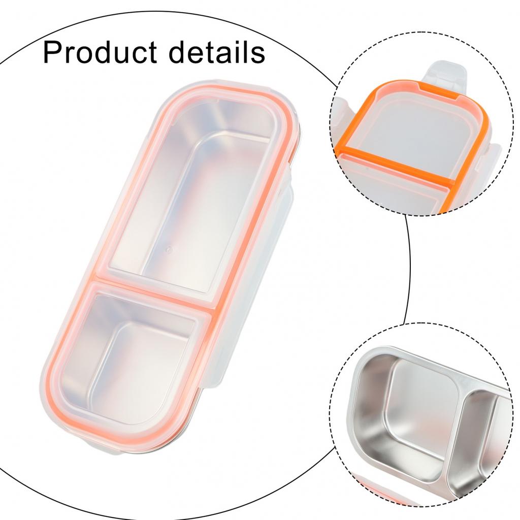 3-Fach Lunchbox Edelstahl Snackbehälter Auslaufsicheres Design