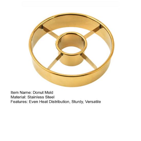 Stainless Steel Donut Cookie Cutter Round Biscuit Mousse Cake Mold Easy-Release Heat-Resistant Rust-Proof Essential Baking Tool for Pastry Dessert