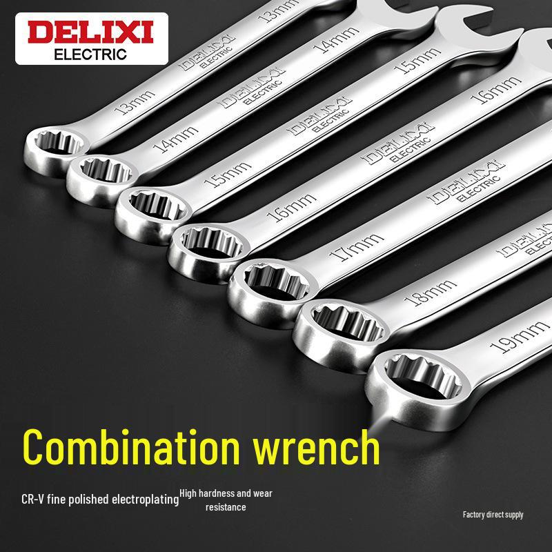 Delixi No. 10-13 Open-End Box-End Double-Ended Wrench Set