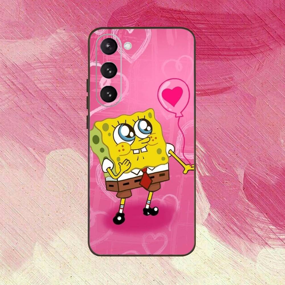 P-Patrick Star S-Spongebob-es Phone Case Black Silicone Soft For Samsung Galaxy A73,A72,A71,A70,A53,A52,A51