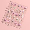 5D Nail Stickers Flowers Heart Shape Decor Acrylic Embossed Slippers Gold Frame Nail Decals Cherry Blossom Manicure