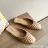 Baotou half slippers female Kuaishou summer lazy one pedal flat-bottomed non-slip female slippers