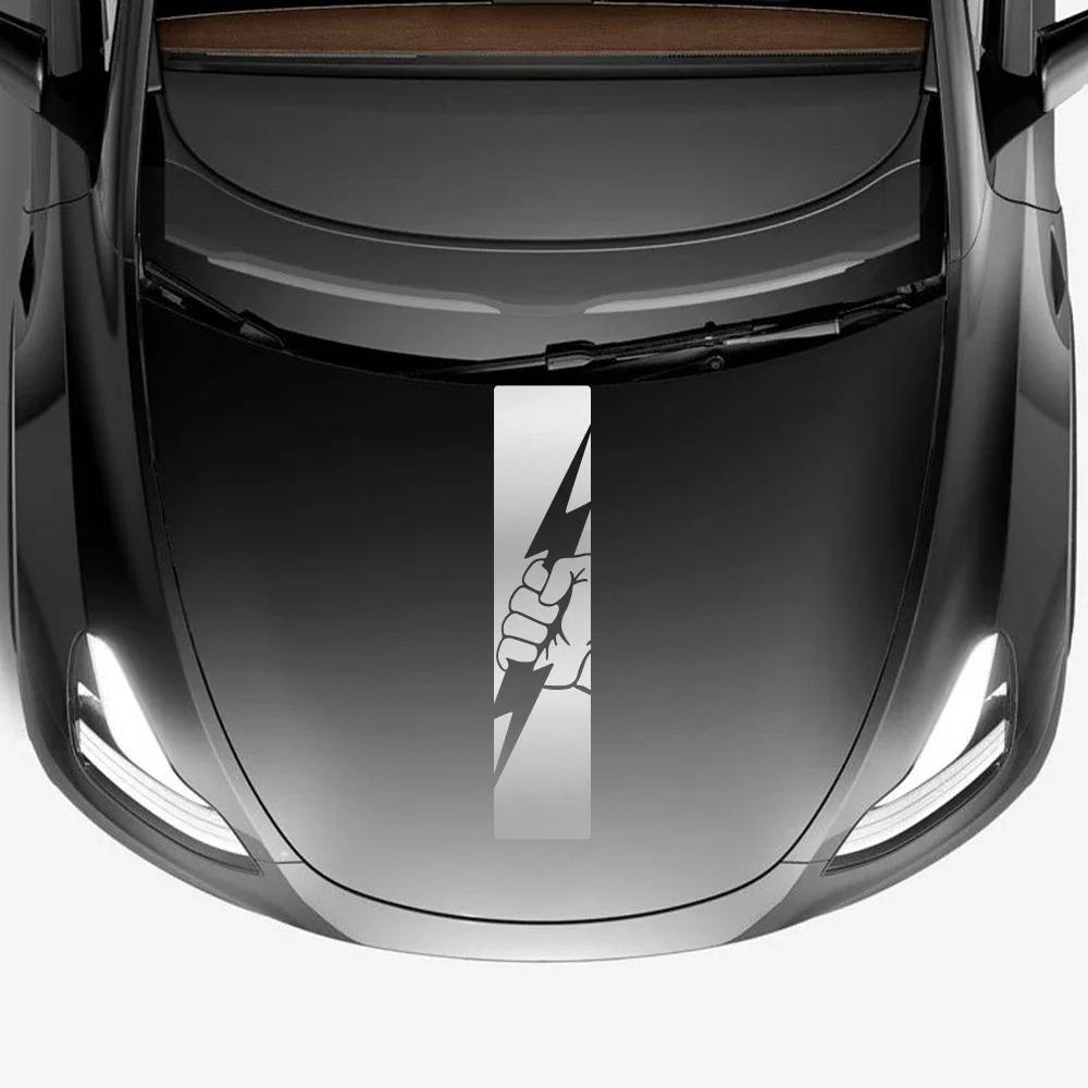 Car Engine Hood Sticker For Tesla Model 3 Model Y Waterproof Vinyl Decal Auto Bonnet Exterior Decorative Sticker Car Accessories