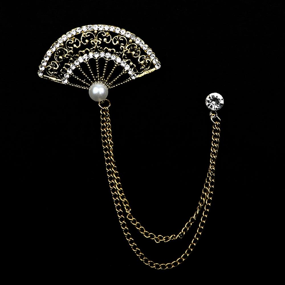 

Man Suit Shirt Collar Tassel Chain Lapel Pin Brooch Guitar Note Star Retro Pins Wedding Dress Party Dance Neckwear Accessories