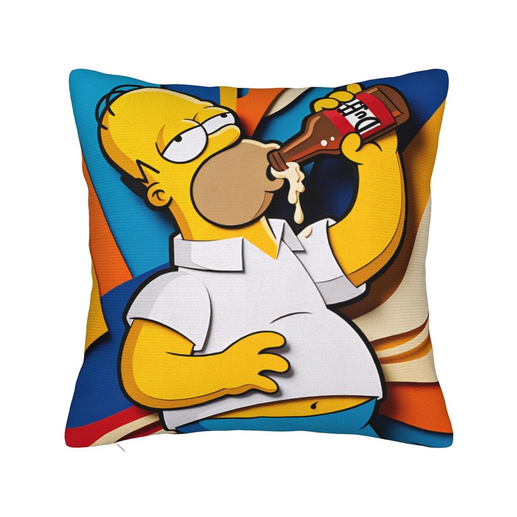 Homer SSimpsons Donut Pattern Pillow Cover Square Cushion Cover Fashion Pillow Case For Living Room Sofa