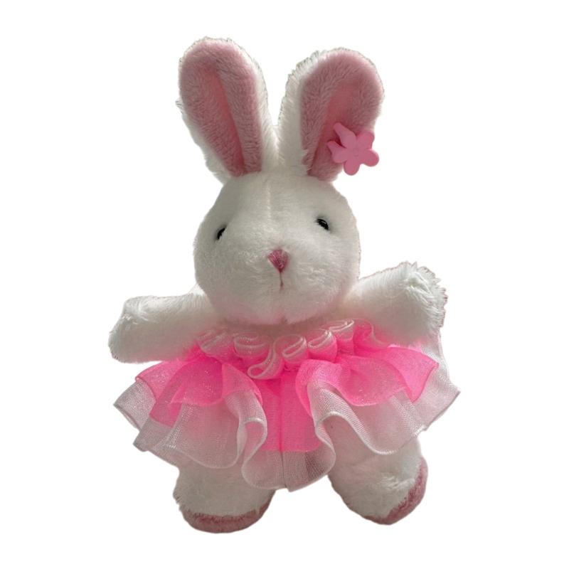 Lovely Rabbits Toy Keychain Soft Plush Pendant Key Chain Cartoon Animal Shaped Keyrings Ornament Stylish Bag Charm