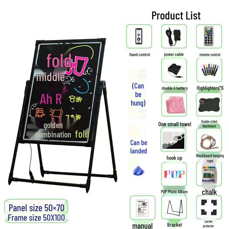 Luminous Fluorescent Blackboard for Street Stall Advertising