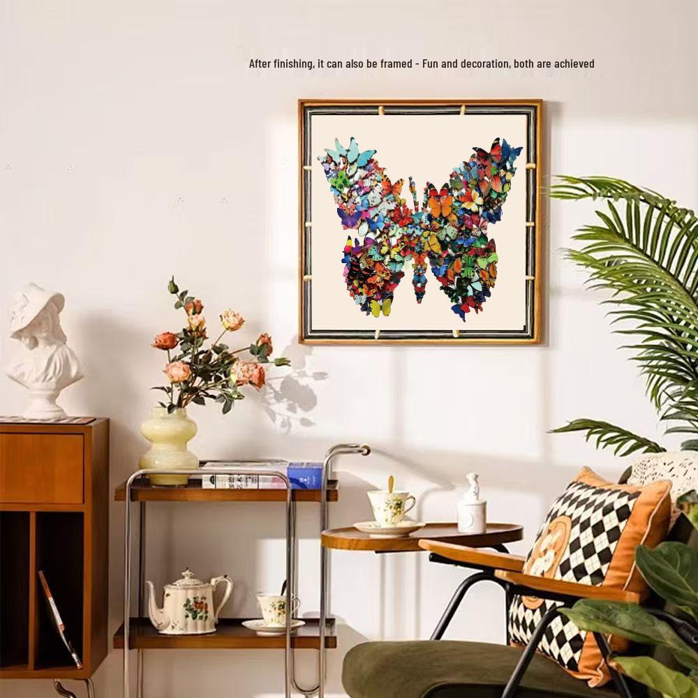 HOOLOOG Irregular Butterfly Wooden Puzzle & DIY Piggy Bank Gift
