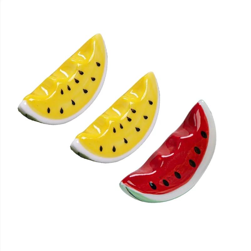 1/2/3pcs Creative Watermelon Ceramic Chopstick Rest Rack Tomato Chopstick Shelf Stand Pen Holder Tableware Table Decoration