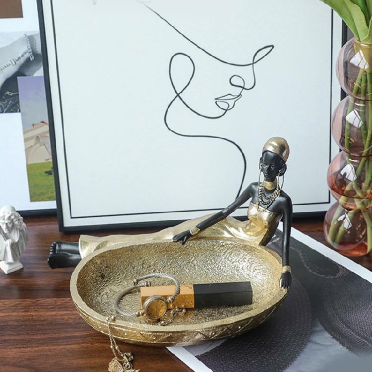 Resins Figure of African Black Woman Sculpture for Adding Cultural Touch to Interior