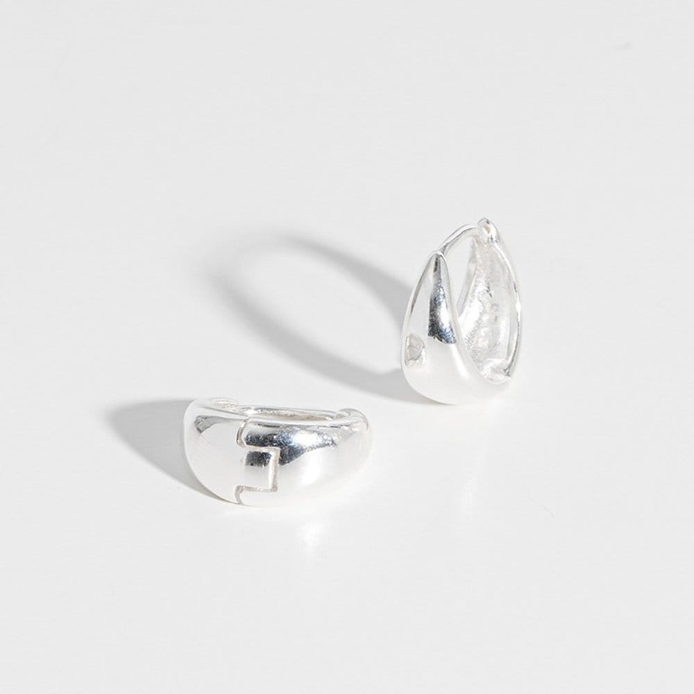 925 Silver Soft Bold One-Touch Ring Earrings W