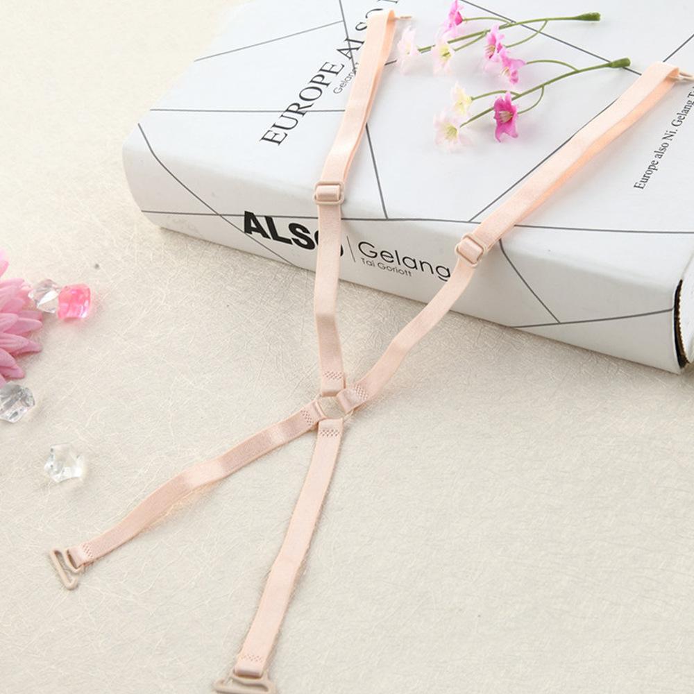 

1 шт. Регулируемые нейлоновые удлинители бретелей бюстгальтера, эластичная перекрестная застежка для женского нижнего белья - однотонные трикотажные аксессуары телесный