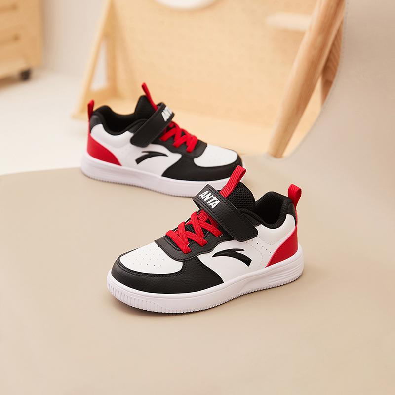 Anta Kids Retro Casual Versatile Non-Slip Wear-Resistant Low-Top Kids Skate Shoes Kids Sneakers White Black Red A332419910H-3
