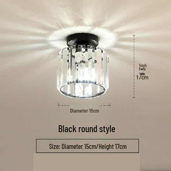 Elegant Gold Crystal Chandelier for Corridor, Balcony, or Cloakroom - Surface-Mounted Decorative Downlight