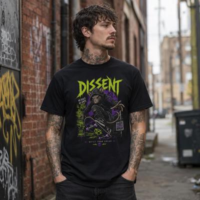 Dissent Rat Skater T-Shirt, Skate Punk Graphic Tee