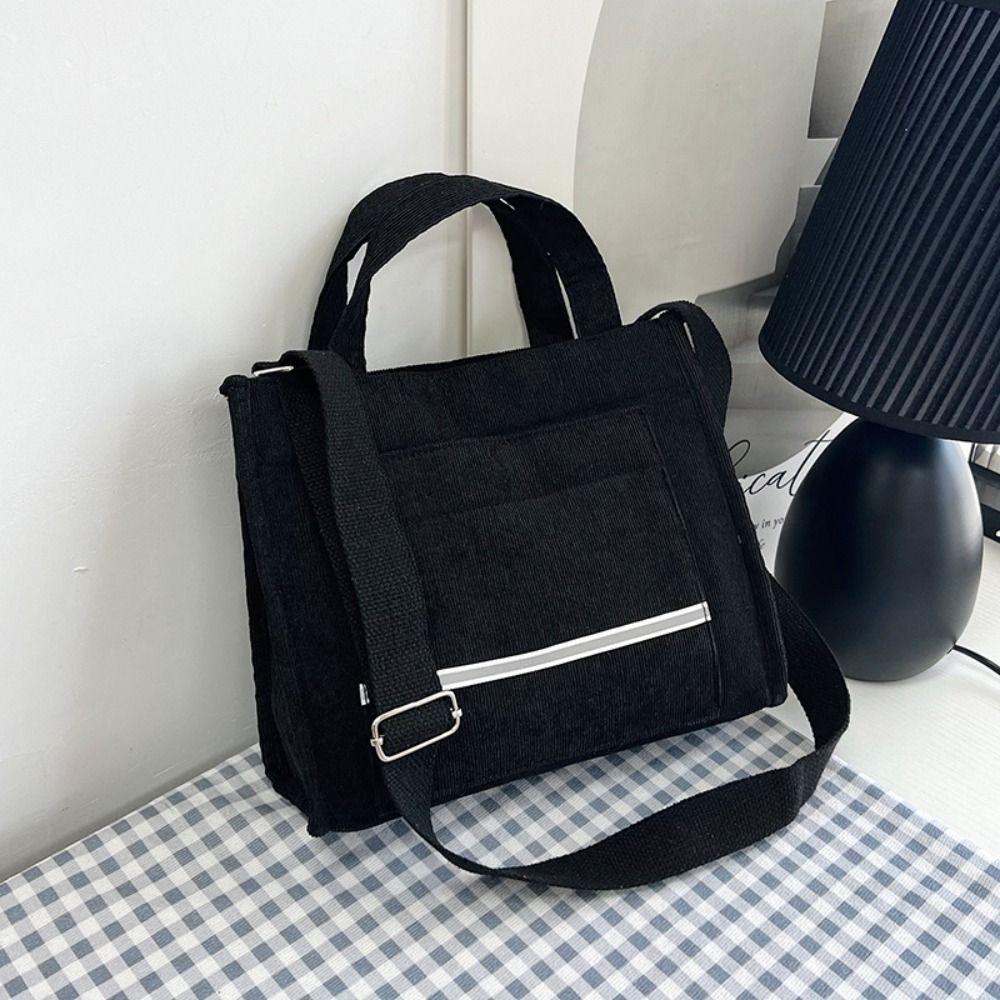 Vintage Shoulder Backpack Corduroy Polyester Female Tote Bags Fashion Crossbody Bags  Women