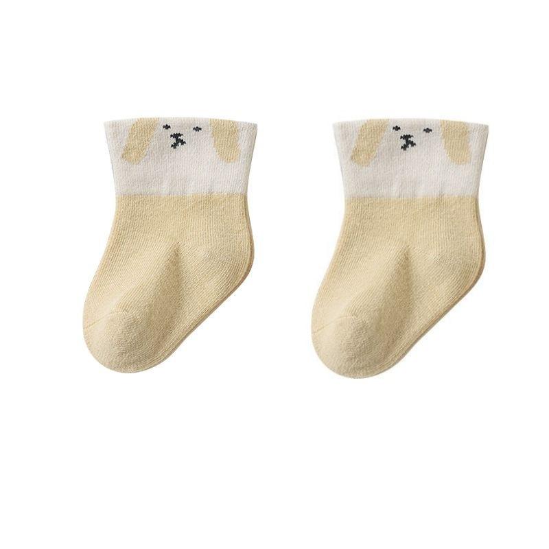 Baby Middle Tube Socks  Infant Cotton Cute Cartoon Baby Socks for Girls Boys Newborns Without Bones Loose Socks Spring Autumn