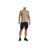 Under Armour Rush Series Energy Reflective Logo Solid Crew Neck Sleeveless Top Men Tops Beige 1366139-037