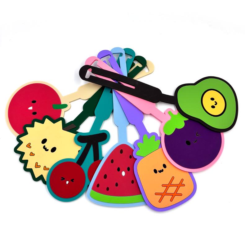 2D Epoxy Irregular Watermelon PVC Luggage Tag - Cute Cartoon Fruit Orange Rubber Boarding Tag