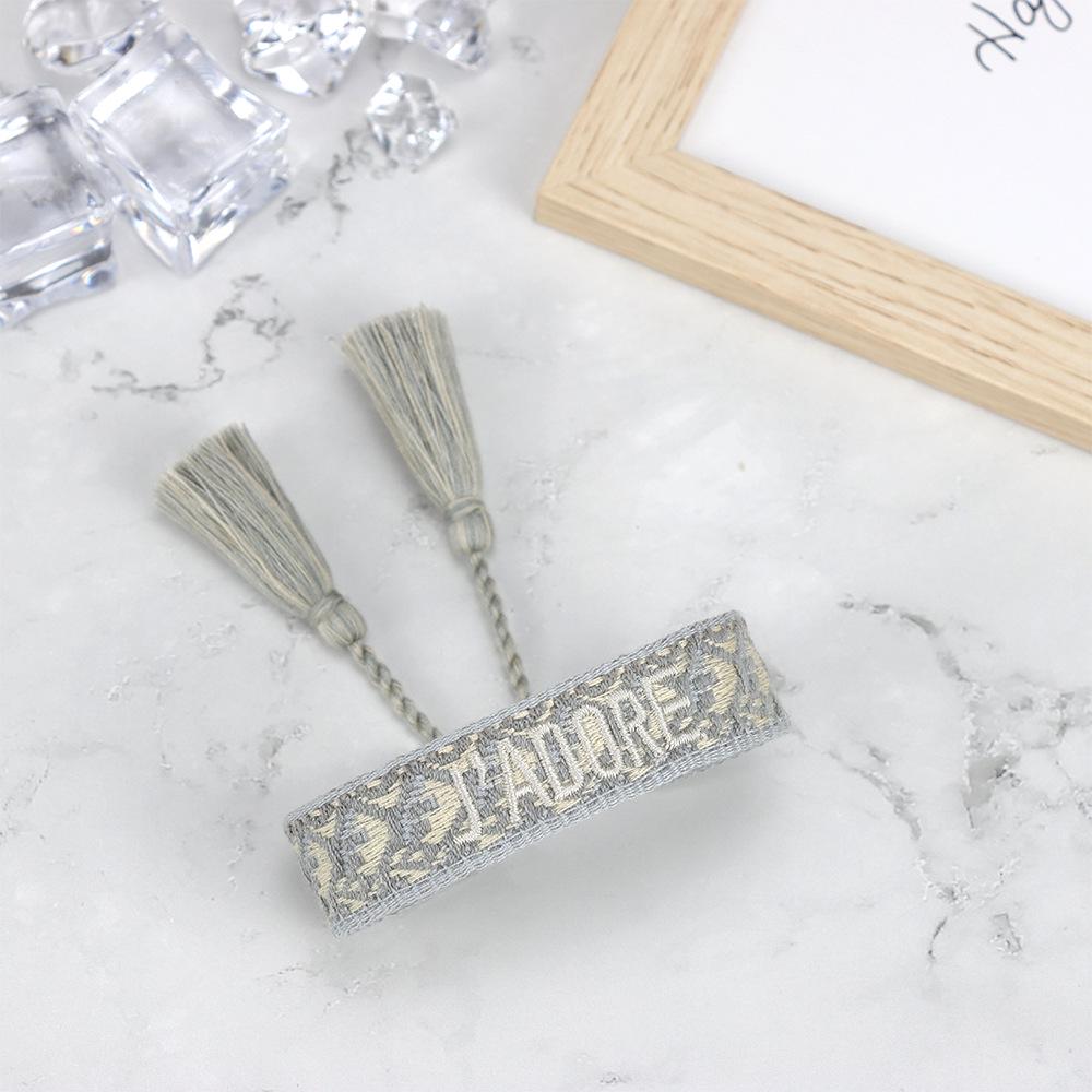 J'adore Bracelet: Embroidered Letter Tassel Wristband for Women & Couples