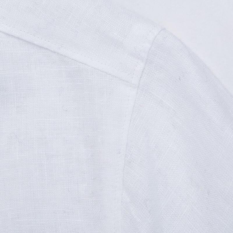 Hengyuanxiang Men's Chinese Style Linen Knot Button Long Sleeve Shirt