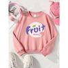 Girls' Round Neck Sweatshirt, Girls' Casual Sweatshirt Printed Round Neck Pullover, Fruit Peach Design Pattern