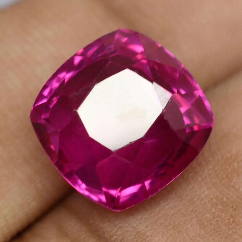 Natural Pink Sapphire Loose Gemstone Square Cushion 12.75 ct September Birthstone for Jewelry Making