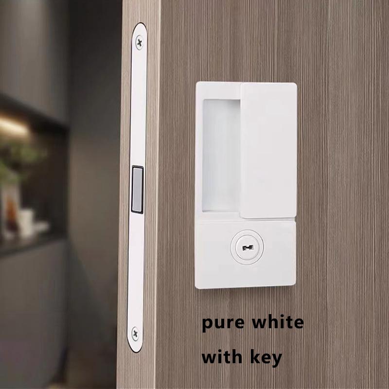 New Style Handleless Flat Lock Modern Bedroom Magnetic Recessed Door Handle Silent Push And Pull Invisible Sliding Door Lock