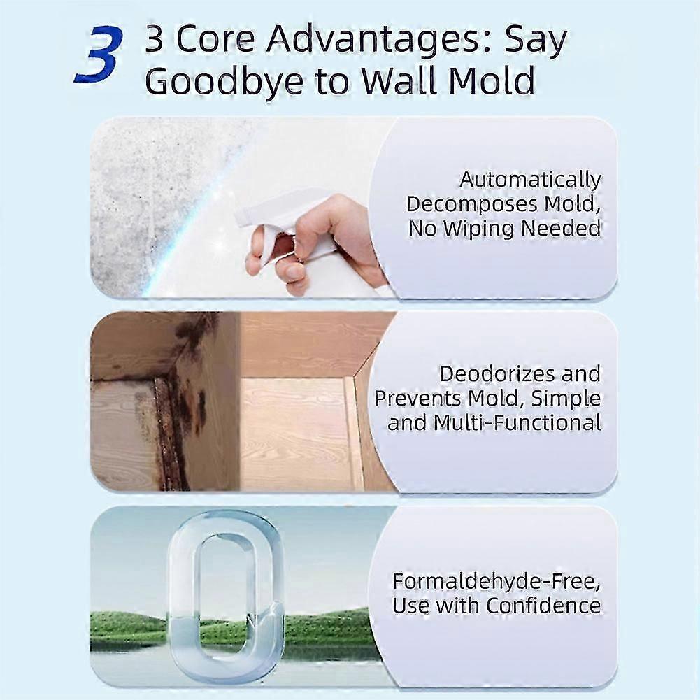 Highly Effective Removal Spray Wall Molds Remover Stain Removal Deep-cleaning Tiles Mold Cleaner for Home Kitchen