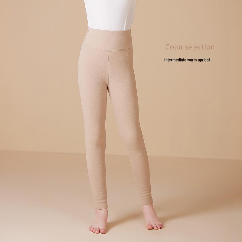 Kids' Fleece Leggings: High-Waisted, Tummy-Tucking, Double-Brushed, Thermal Pants for Autumn/Winter