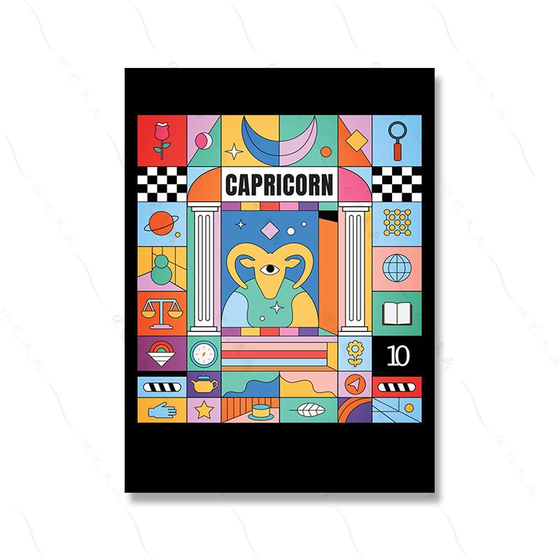 

Абстрактный Козерог Зодиак Лев Поп-арт Постер Принт Созвездие Холст Живопись Комната Домашний Декор Стрелец Мультяшный Дети Удача 21x30cm No Framed