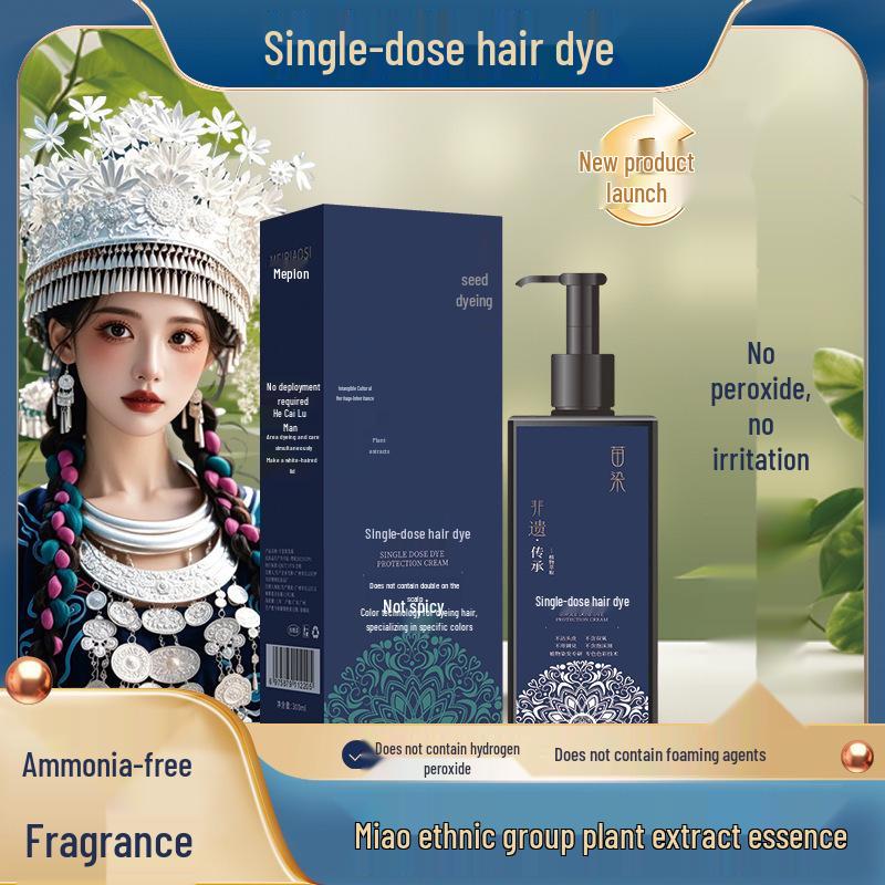 Plant-Based Gray Hair Dye Cream - No Damage, No Peroxide or Ammonia