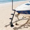 Boat Trailer Steps, 4-Step, Heavy-Duty Boat Trailer Steps with Handle, Non-Slip Surface, 3 Mounting Angle Options, Steel Ladder for 76.2 X 76.2/76.2 X