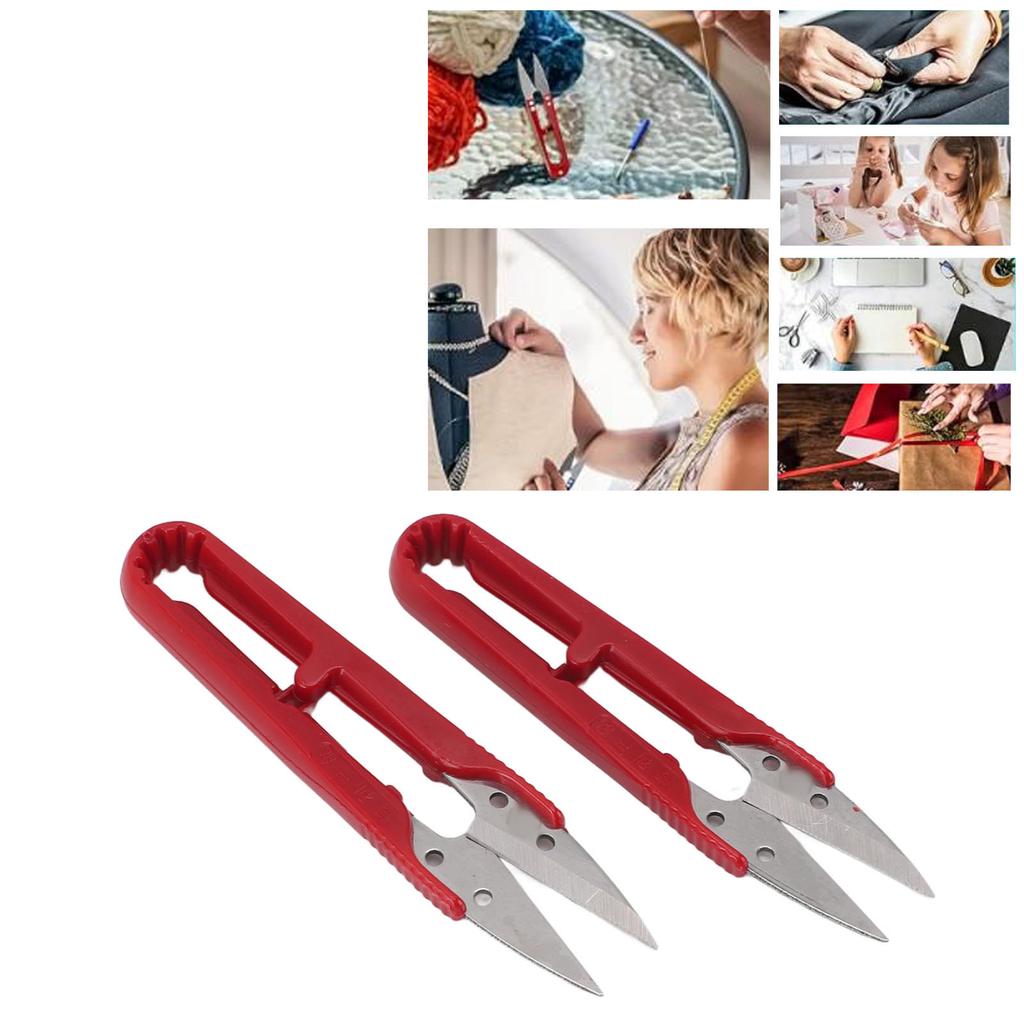 12pcs U Shaped Scissors Professional Stainless Steel Threading Scissors for Needlework Craft Art Work Manual Handicraft   Tool