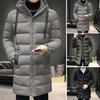 Men Winter Parka Down Coat Hooded Ultimate Warmth Wind Protection High Collar