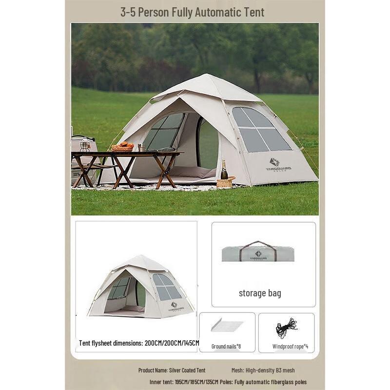 Yuzhan Outdoor Automatic Pop-Up Camping Tent 3-5 Person