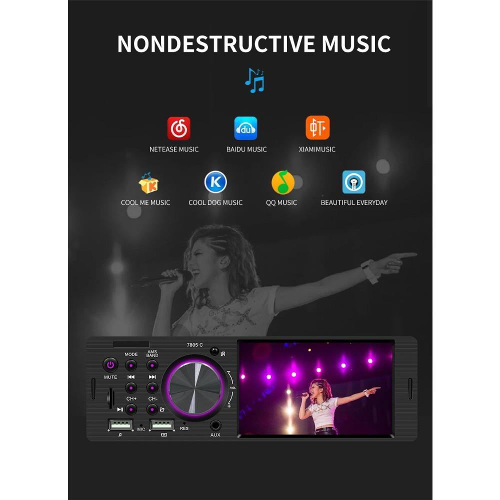 1 Din Car Radio 4.1 Inch 2 USB Touch Screen Autoradio Universal Multimedia  MP5 Player Bluetooth  Rear View Camera FM Car Stereo