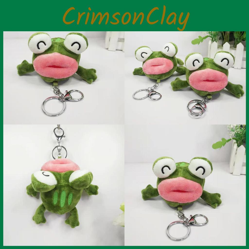 Charmant und lustig grüner Plüschfrosch Schlüsselanhänger Cartoon Spielzeug Perfekt für Mädchengeschenke